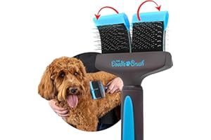 THE DOODLE BRUSH La Doodle Brush Brosse Slicker pour chiens, brosses pour le toilettage des chiens, brosse pour Poodle, Golden Doodle, brosse pour chiens à poils longs Brosse Slicker pour Goldendoodles (Double tête)