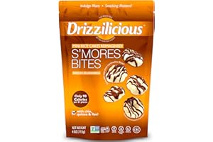 Drizzilicious Mini Rice Cakes S'mores - Rice Crisps, Healthy Snack for Adults and Kids, Flavored Rice Cakes, Vegan, Gluten Free, Allergen Free, Only 90 Calories Per Serving- 4 oz (Pack of 1)