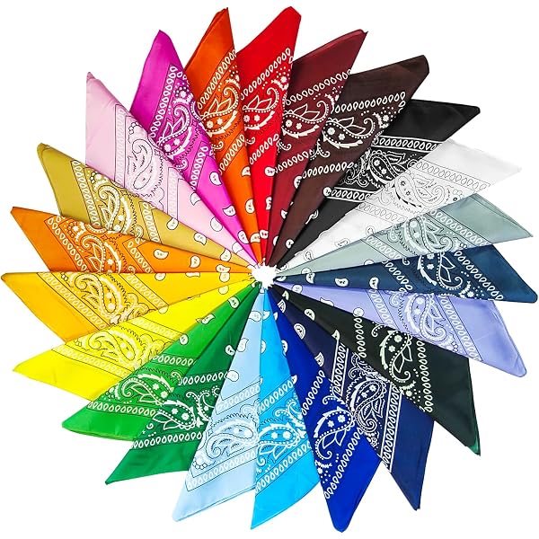 Bandana, coton, 55 x 55 cm, rouge-blanc - Achat - Achat vente pas cher