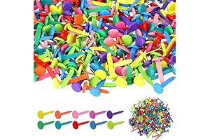 HJIAMA 400 Pièces Attaches Parisiennes, Tête Ronde Mini Attache Métal, Couleurs Assorties Scrapbooking à Tête Ronde avec Boîte de Rangement, pour Scrapbooking, Création de Cartes et Travaux Manuels
