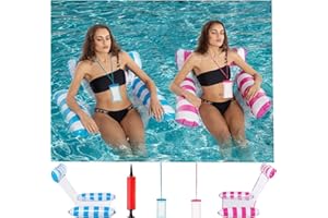 KAIMIRUI 2pcs Amaca gonfiabile d'acqua，Amaca per piscina 4 in 1,Galleggiante gonfiabile per piscina，giocattolo ad acqua