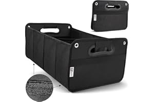 Upgrade4cars Organizer do bagażnika z rzepem, torba do bagażnika, na zakupy, porządek, transport, przybory, do przechowywania, uniwersalne składane pudełko, małe i stabilne akcesoria samochodowe