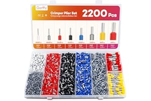 Gorffy Wire Ferrules Kit 2200 Pcs, 0.5mm² - 10mm² Crimp Connectors, Insulated Cable Ferrules Assortment