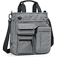 IX INOXTO Mens Messenger Bag Laptop Shoulder Bag Computer Work Office Bag Waterproof Briefcases for Travel Work, Grey, 12.2(L)*4.33(W)*14.17(H) inches