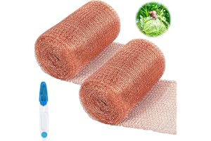 Kopparnät snigelstaket, 2 rullar 6 m x 127 mm snäckstaket kopparnät, kopparnät trädgårdsnät, kopparnät kopparnätrulle för mös