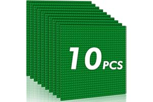 Mlikero 10 Klassische Grundplatten Bauplatte für Bausteine, 25 * 25cm Bauplatten kompatibel mit Allen großen Marken und Bausteine Spieltisch, Classic Platten Set fit für Bauherren ab 3 Jahren, Grün
