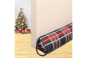 WOCHITV Schwerer Türzugstopper, 87 CM Zugluftstopper für Fenster Dreieck unter der Tür Zugluftstopper Geräuschblocker für Tür unten Luftdichtung Isolierung und Schallschutz, Großes Blaues Raster