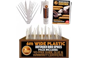 Defender Bird Spikes | Wide Plastic | Glue | Guide | 6 Metre | Various Size Packs