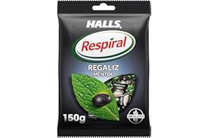 Halls Respiral Caramelos Refrescantes Sabor a Regaliz y Mentol Sin Gluten, 150 g