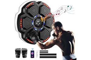FOOING Smart Musikboxmaschine mit Bluetooth, LED-Licht & Geschwindigkeitsstufen für Erwachsene & Kinder, Trainingsgerät zum Stressabbau mit Boxhandschuhen für Heimtraining