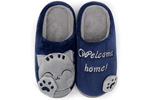 ChayChax Mignon Dessin Animé Chaussons Maison Mixte Enfant Hommes Femmes Hiver Peluche Douce Pantoufle d'intérieur Confort Chaud Coton Chaussures pour la Maison