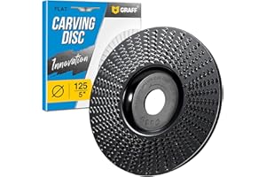 GRAFF Premium Holzfräser Raspelscheibe 125mm für Schnitzen und Schleifen von Holz, Weichholz, Hartholz – Holzschleifer für Winkelschleifer & Flex – Schleifscheibe für Holzbearbeitungswerkzeuge