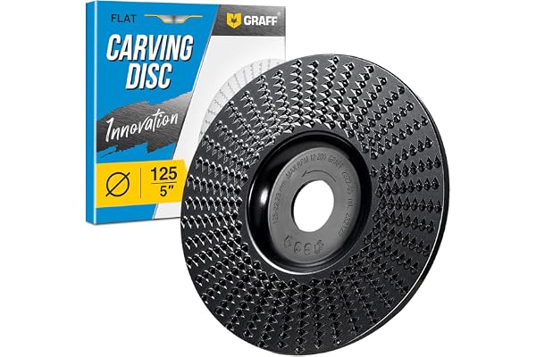 GRAFF Träslipskiva för Vinkelslip 125 mm - Raspskiva för Snidning och Slipning av Trä, Barrträ, Lövträ - Frässkiva för Formni