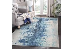 ASIinnsy Tappeto Astratto Tappeto Grigio Blu Tappeti Moderni Soggiorno Antiscivolo Morbido Tappeto Salotto Pelo Corto Tappeti Grandi per Soggiorno Camera da Letto (120 x 160 cm, Blu Inchiostro)