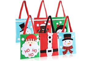 COM-FOUR® 6x sacchetti regalo per Natale - sacchetto regalo per Babbo Natale e Avvento - sacchetto regalo con manici - sacchetto in feltro con motivi natalizi 24 x 20 cm