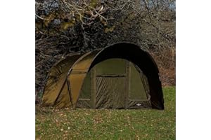 DNA LEISURE XL Bivvy Shelter Domed with Hood Super Sized 2 Man 5000mm Waterproof PVC Groundsheet Heavy Duty Carp Fishing