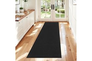 SHACOS Runner Rug for Entryway Black 50x150 cm Non Slip Washable Hall Runners Narrow Rugs Rubber Backed Floor Carpet Runner for Hallway Kitchen Laundry Room