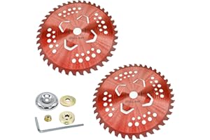 IRmm 2 Pack 10" x 40 Teeth Brush Cutter Blades, Upgraded Anti-Tangle Weed Eater Blades for Brush Cutter, Trimmer, Weed Eater (Red)