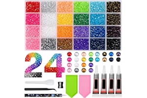 24 000 st Harts Bedazzling Kit Platt baksida Strass, 3 mm strassstenar med tillbehörssats och pincett, strassset för DIY-projekt: naglar, hantverk, kläder, skor, böcker, diamantkonst