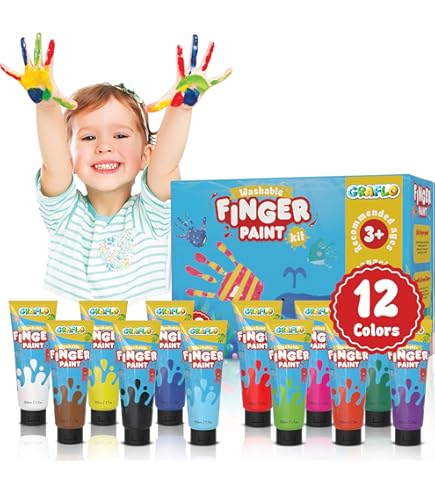Galt Toys, 6 Finger Paints Washable, Finger Paints For Toddlers, Ages 2 Years Plus
