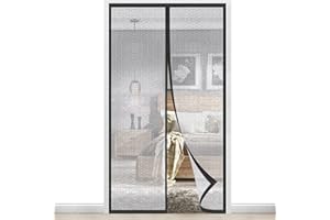 ORUMRUD Cortina Magnética de Aislamiento Térmico para Puertas 145 x 230 cm, EVA Translúcido Cortina Puerta Magnética，Cierre magnético de la cortina autoaislada,No es necesario perforar,Negro