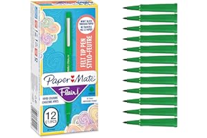 Paper Mate Flair Felt Tip Pens | Medium Point (0.7 mm) Marker Pens | Green Pens | For WritingMarkingDrawing & Sketching | 12 Count