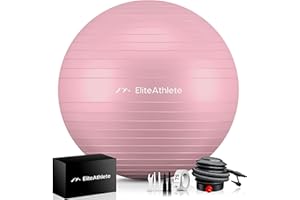 EliteAthlete Ballon Gym avec système anti-burst - Fitness Pilates Yoga - Ballon Grossesse avec pompe à air incluse