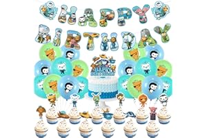 CHAOV Octonauts Party Decorations Octonauts Birthday Balloons Party Supplies with Happy Birthday Banner Cake Toppers for Boys Girls Baby Shower