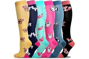 LEOSTEP Compression Socks for Women and Men 6 Pairs 20-30 mmHg Compression Stockings Circulation Support for Running,Cycling, Nursing, Travel, Hiking