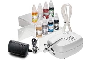 Watson & Webb Kit de Decoración de Tartas con Aerógrafo Incluye 8 Colores