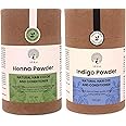 Idika Henna & Indigo Organic Hair Color Kit - Herbal Henna & Natural Indigo for 100% Black Hair Color & Hair Conditioning, Protects from Damage, Pack of 2 (200g Each), Natural, Safe, and Chemical-Free