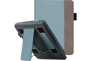 WALNEW Stand Case for 6.8” Kindle Paperwhite 11th Generation 2021- Two Hand Straps Premium PU Leather Book Cover with Auto Wake/Sleep for Amazon Kindle Paperwhite Signature Edition ereader
