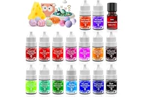 BALLPHL Seifenfarbe Set,16 Farben Flüssige Seifenfarben für die Seifenherstellung Lebensmittelqualität Flüssigseifen Farbe Pigment für Schleim,Badebomben,Badesalze,Epoxid Harz, Eierfärben,Ostereier