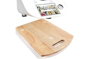 CHEERHOM Scorrevole Bimby TM6 con 2 Ruote Universali, Tavola Scorrevole per Bimby TM6, Tavoletta Mobile per Bimby TM6, Tavola a Rulli per Bimby TM6, Base Bimby TM6 39,5 x 28,5 x 2,8 cm, Marrone Chiaro