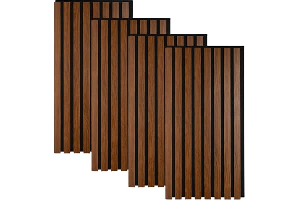 Spetebo Akustiska paneler i träutseende mörk, 60 x 30 cm, set om 4 för 0,72 | Dekorativ ljudisolering väggpaneler, väggpaneler ljudisolering väggpanel väggbeklädnad som ljudabsorbator