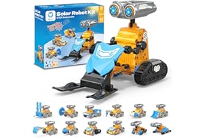 Sillbird Solar Roboter Bausatz für Jungen, 21-in-1 STEM Lernspielzeug für Kinder ab 8 Jahren, Kreative Geschenke für Weihnachten und Geburtstage, 211 Teilen gelb