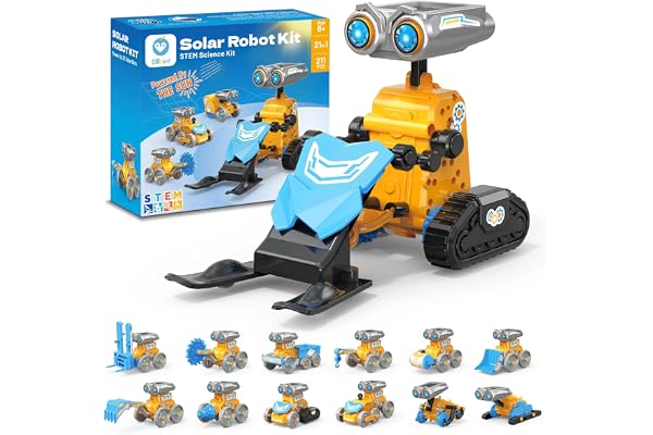 Sillbird 21 en 1 Robot Solaire, STEM Robot Energie Solaire et Batterie Double, Jeux de Construction Robotique Éducative Exterieur Experiences Scientifiques Cadeau pour Garçon 8-12 Ans (211Pièces)