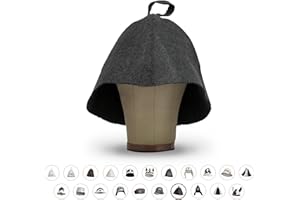 LOWELL LoFelt® sombrero de fieltro mujer/hombre para sauna con guía informativa - para una experiencia única en la sauna - color gris - gorra para sauna - gorro para sauna