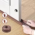 NBLE 2Pcs Door Seal Strip, Self Adhesive Door Sound Proofing Strip,Cuttable Door Weather Stripping, Proofing Weather Stripping Weatherstrip Seal Strip for Blocking Bugs, Air, Dust (37.8", Brown)