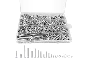 Frevoitna Set di 1080 Pezzi M3 M4 M5 M6 Bulloni e Dadi, Kit Viti e Rondelle, Assortimento Zincato per Casa, Ufficio, Prodotti Elettronici e Industriali