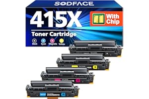 SODFACE 415X Toner Mit Chip Kompatibel für HP 415A 415X für Color Laserjet Pro MFP M479fdw M479dw M479fdn M479fnw M454dw M479 W2030X W2031X W2032X W2033X (Schwarz Cyan Gelb Magenta, 4er-Pack)
