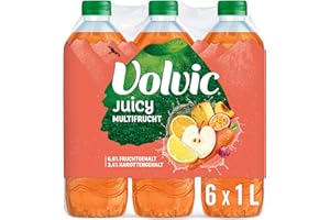 Volvic Juicy Multifrucht – Aus Multifrucht- und Karottensaftkonzentraten – Nur natürliche Aromen – 6 x 1 l