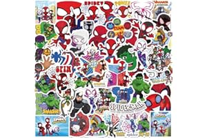 Yangsiw Spidey and His Amazing Friends Lot de 50 autocollants en vinyle imperméable pour ordinateur portable, bouteille d'eau, bagages, snowboard, vélo, skateboard, enfants et adolescents