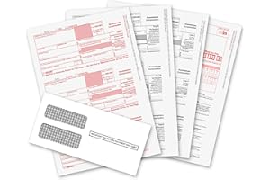 ONGULS 1099 NEC Forms 2023, 1099 NEC Laser Forms IRS Approved Designed for QuickBooks and Accounting Software 2023, 4 Part Tax Forms Kit, 15 Vendor Kit – Total 23 (63) Forms (with Envelope)