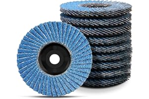 BRESUCNY 10 Stück Fächerscheiben，76mm 60 Korn Lamellenscheiben für Metall Holz Stahl, Schleifmopteller Schleifscheiben Flap Disk für 3 Zoll Winkelschleifer