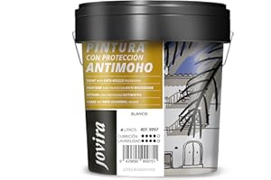 JOVIRA PINTURAS - 6 Chilo - Pittura Antimuffa (4 Litri). Previene la muffa. Resistente alla comparsa di muffe sui muri. Aspetto opaco. (4 Litri, Bianco) A-06