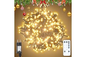 LITREN Luci Albero di Natale 420 LEDs 50.28+3M Stringa Luce Esterno Interno IP65 con Telecomando, Spina, 8 Modalità, Timer Catena Luminosa Decorazioni per Matrimonio, Laurea, Compleanno - Bianco Caldo
