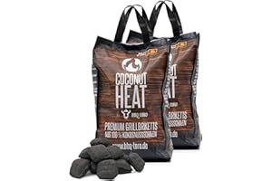BBQ-Toro Coconut Heat 20 kg | Premium Kokos Grillbriketts für Longjobs, 100% Kokosnussschalen | Kokosnuss Holzkohle für Dutch Oven | Kokosnuss Briketts Grillkohle Grill Holzkohle Cocos Grillbrikett