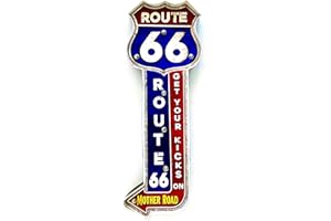 DiiliHiiri Cartel Route 66 Vintage – Letrero Metálico Ruta 66 Vintage Luminoso con Luces LED Decoración Hogar Restaurante Garage Bar Cafeteria | 60x23x5 cm