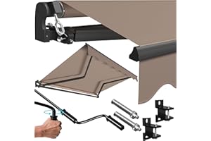 KESSER® Store de terrasse à bras articulés - Avec support mural - Protection solaire - Imperméable - En aluminium/polyester (taupe, 250 x 200 cm)